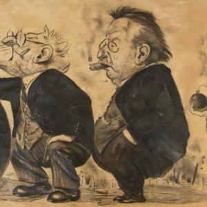 Kulometná rota - karikatura profesorského sboru z reálky - Bimba si za ní vysloužil dvojku z chování (1935)