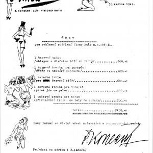 Účet pro reklamní oddělení firmy Baťa (1942)
