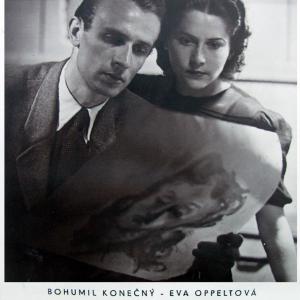 Svatební oznámení Bohumila Konečného a Evy Oppeltové (1944)